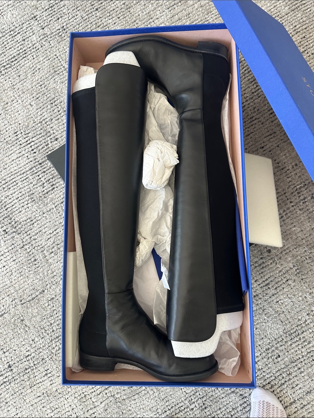 Stuart Weitzman Black Tall Leather Riding Boots